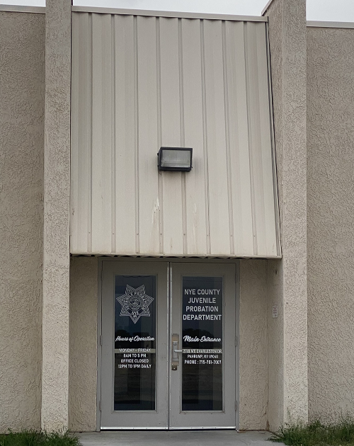 Photo image of the from door of Juvenile Probation Department office in Pahrump