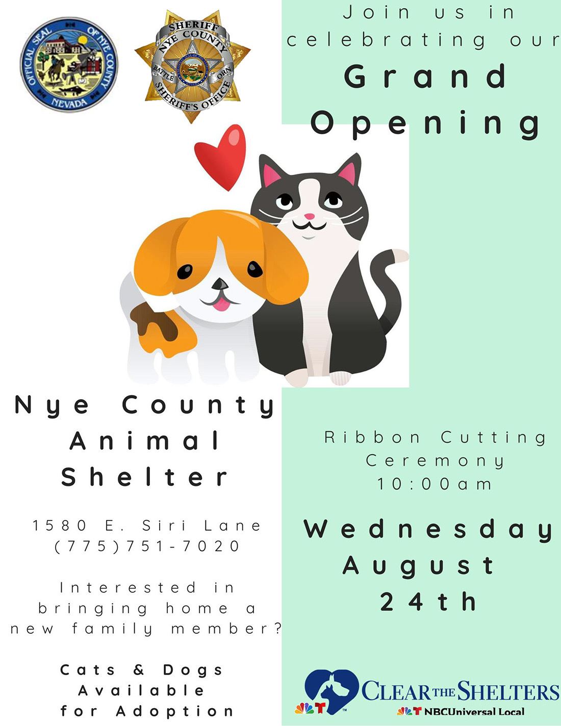 Animal Shelter Opening flyer (png)