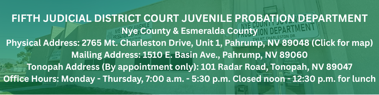 Signage or informational graphic for the Fifth Judicial District Court Juvenile Probation Department
